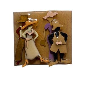 Woman Pins By Lucinda Four Women With Hats Brooch